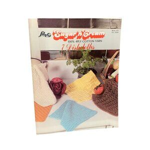 Lily Sugar'n Cream Knit 4Ply Cotton Yarn 7 Dishcloths Pattern Book